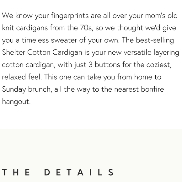 🆕 Tradlands Shelter Cotton Cardigan BIRCH cream small - Picture 3 of 6